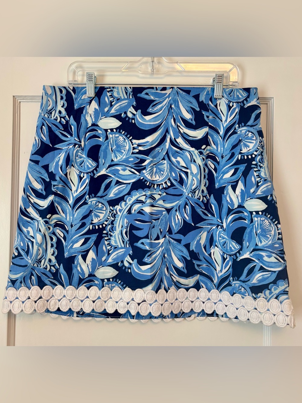 Lilly Pulitzer Izzy Skirt You're the Zest High Tide Navy Blue Citrus